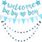 Willkommen Zuhause Baby Deko Junge - Blau Welcome Home Baby Boy Banner, Wimpelkette und Hängend Stern Papier Girlande, Herzlich Wilkommensdeko Babyparty Baby Shower Dekoration