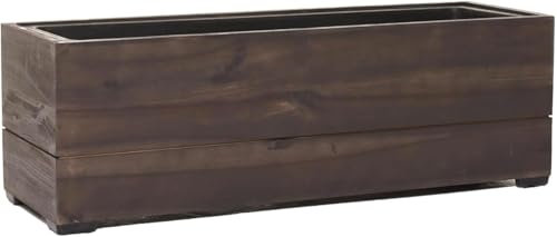 VIVANNO Blumenkasten Pflanzkasten Holz KAJIX mit Einsatz 61x20x21 cm Dunkelbraun