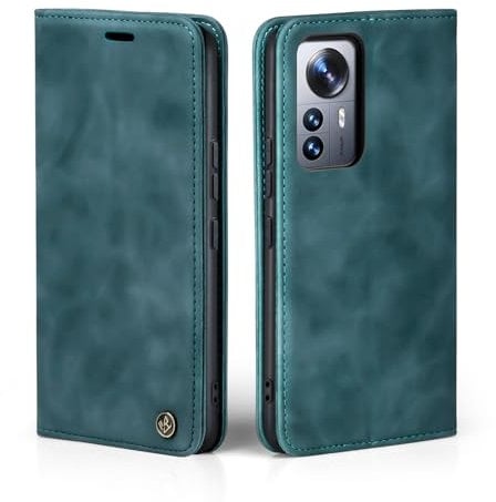 LBH Handyhülle für Xiaomi 12 Lite in Petrol Blau mit Karten- und Geldfach Smartphone Hülle mit Standfunktion Flip Case Schutzhülle Magnetverschluss Vintage