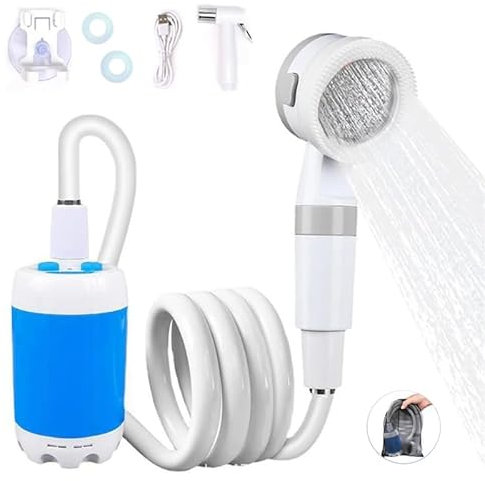 wrooker Outdoor Camping Shower Portable Electric Shower Gadgets Waterproof 5000mAh Rechargeable Battery Powered for Hiking Traveling (Basic car wash Nozzle)