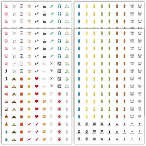 BOOMTOP Kalender Sticker 540 Aufkleber für Familienplaner Familienkalender Mülltonne Sticker Jahresplaner Müllkalender Aufkleber für Wandkalender Müllabfuhr Geburtstag Urlaub Arzt Wichtige Termine