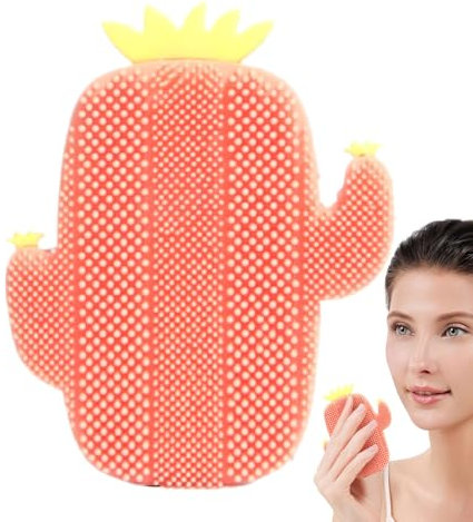 Silicone Face Scrubber, Silicone Face Brush, Silicone Face Wash Brush, Soft Silicone Face Wash Brush Cartoon Cactus Shape Facial Scrubber for Sweet Cleansing, Travel and Daily Use