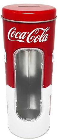 Spardose und Strohhalmhalter Coca C. aus Metall, aufklappbar und wiederverwendbar, 23 x 8,5 cm