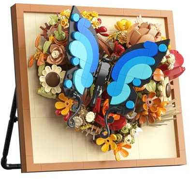 DAHONPA Butterfly Flowers Building Set Age 8+, Bouquet Building Kit for Girls with 765 Pieces, Wall Art Creator Roses, Flowers Set, Creative Home & Bedroom Decor, Gift for Adults and Kids
