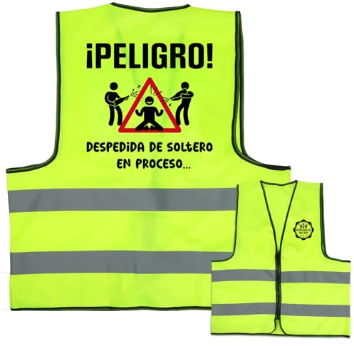 BETESSIN Jga Männer Weste - JGA Accessoires Männer -¡PELIGRO! - Junggesellenabschied Männer Kostüm - Lustige Geschenkidee für Junggesellenabschied