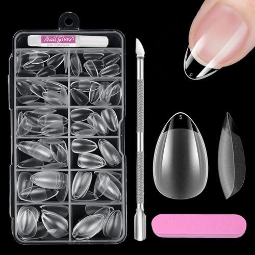 Venares 120 Stück Extra Kurze Nagel Tips für Gelnägel, 12 Größen Vollständige Abdeckung Weiche Gelspitzen Kurze Nagelspitzen Tips, Pre-Shaped Halbmatt Künstliche Nägel zum Aufkleben Kurz