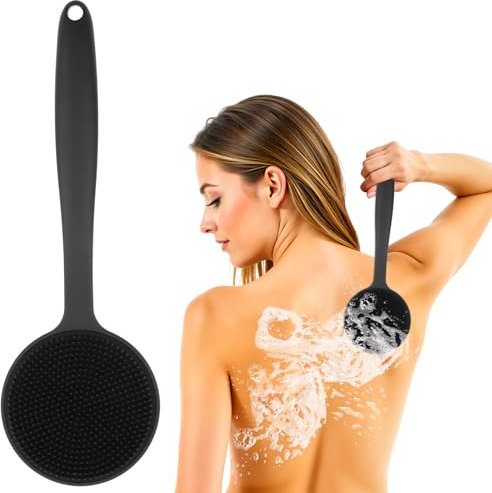 Dimeho Scrubber posteriore in silicone per doccia bagno spazzola corpo esfoliante spazzola doccia manico corto scrubber per la schiena per uomo lunga durata bagno & doccia accessori