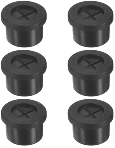 M METERXITY 6-Pack Passe-Câbles En Caoutchouc Pour Câblage 14mm Passe-Câble De Bureau Câbles/Fils Couverture De Trou De Bureau Pour Protection De Câbles Passe-Câble [Noir]