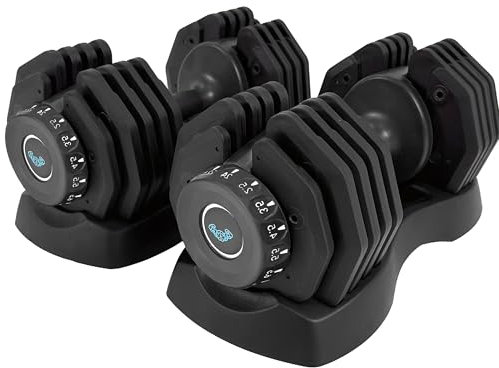 BRAINGAIN 15-in-1 Verstellbares Kurzhantel-Set 24 kg Paar | Platzsparende Verstellbare Gewichte für das Heimfitnessstudio | Mehrere Kurzhanteln in Einem | Intelligente Klick-Technologie