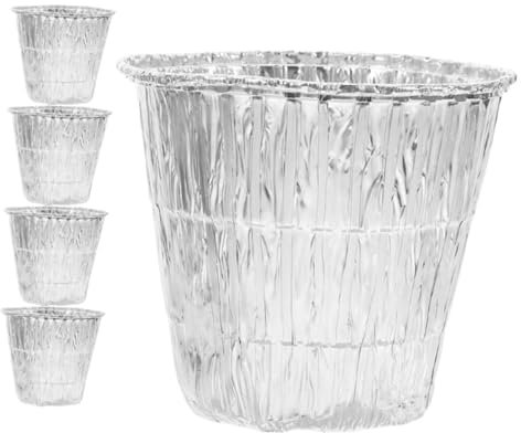 Milisten Kit Daccessoires pour Barbecue 5 Plateaux en Aluminium Revêtements de Gril Jetables Seau à Graisse Plats de Cuisson Faciles à Nettoyer pour Barbecue Extérieur