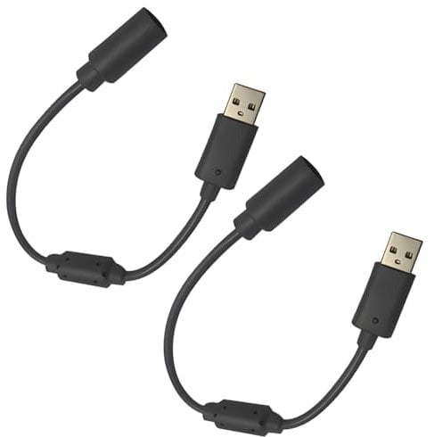 AKSIQIOL 2-Pack Premium Breakaway USB Cables for Xbox One/Series X|S, Xbox 360 & PC - Essential Replacement for Thrustmaster, Logitech G920 & More Steering Wheels Black