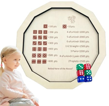 Tärningsspelsbräde Bärbar, liten och rolig träbricka | Rollspels Tärningsbräda för familjen, vuxna, kvinnor, och på
