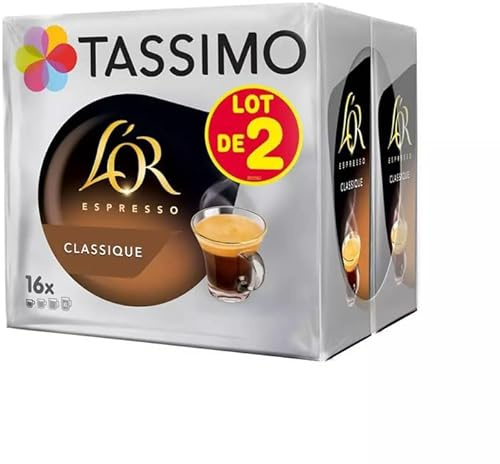 Dosettes de café espresso classique,2 x 16 dosettes