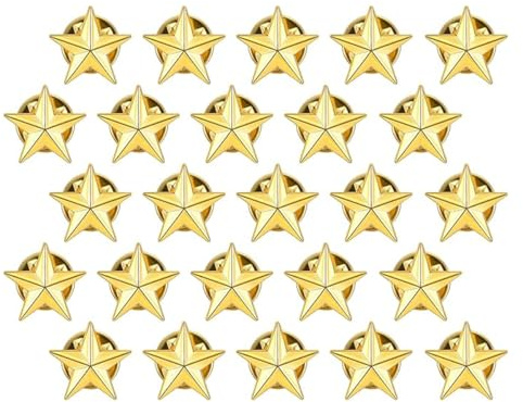 Nicear 50-teilige Sternnadel, goldene Stern-Anstecknadel mit Etuis, zuverlässiges Sterne-Abzeichen im klassischen Design für Party-Arbeitsthemenparty-Kostümdekorationen (16 mm)