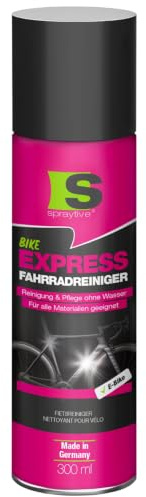 Spraytive 1 x 300ml Fahrradreiniger ohne Wasser mit Wachs für E-Bike & MTB | Trockenreinigung, für Lack, Carbon, Alu & Gummi, Abperleffekt, frischt Kunststoff auf, Rennrad & Gravel, Made in Germany