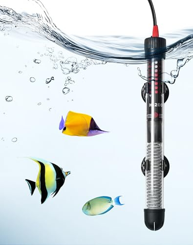 Calentador para Acuario 100W Sumergible Seguro con Termostato Ajustable - Vidrio de Cuarzo a Prueba de Explosiones, Control de Temperatura Preciso (20-34°C) para Peceras y Tanques de Tortugas 60-120 L