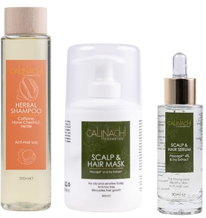 CALINACHI Koffein Shampoo Serum & Haarmaske Set Procapil Keratin