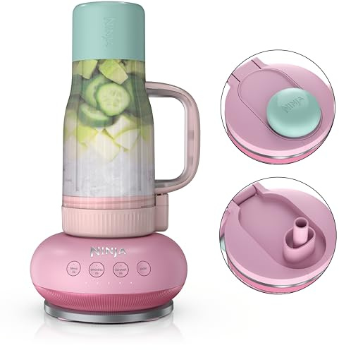 Ninja Blendboss | Personal Blender for Smoothies and Frozen Drinks | 25 oz Travel Mug with Leakproof Lid, Chug Spout and Removable Straw, Auto-iQ Technology | DB351PK1BRN
