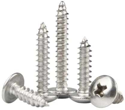 200 unidades, acero inoxidable 304 +, tornillos de cabeza plana grande, cabeza redonda, tornillos para madera con pantalla grande, diámetro de rosca 1 mm, longitud del tornillo (2,5 mm)