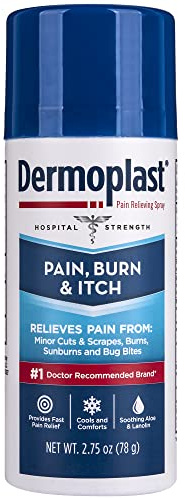 Dermoplast Pain, Burn & Itch Relief Spray for Minor Cuts, Burns and Bug Bites, 2.75 Oz (Packaging May Vary)