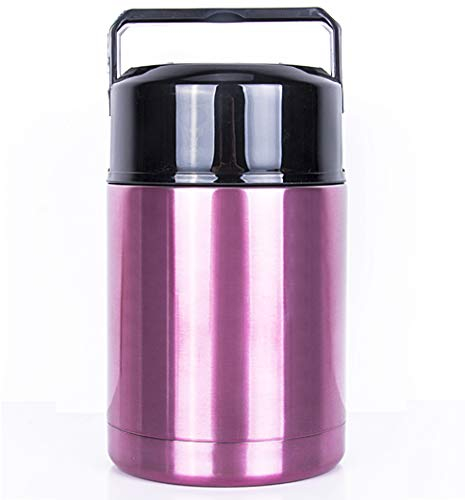 Meichoon 1000 ml (1000 ml, bol de nourriture isotherme pour la cuisson en acier inoxydable, intérieur anti-fuite, récipient de stockage pour soupe, BM02 Rosy