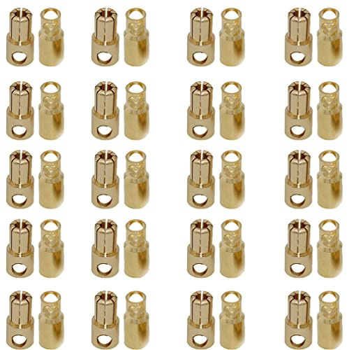 Boladge 20 Paires Connecteur Mâle Femelle Bullet de Fiche Banane 6.0mm 6mm Plaqué Or pour Batterie Moteur Lipo ESC