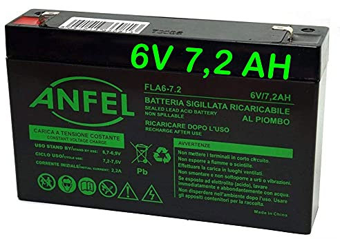 ANFEL Batteria 6V 7,0ah 7,2 ah