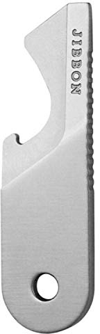 Jibbon Multifunctional EDC Keychain Multitool - Black Stainless Steel 5-in-1 Key Organiser Tool, Keyring Bottle Opener, Box Cutter - Only 2.5 mm Thick for Effortless Portability and Pocket Organiser