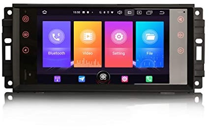 Erisin Android 10.0 7 Autoradio Passend Passend für Jeep Compass Commande Patriot Chrysler 300C Dodge Challenger DAB+ Navi Carplay Android WiFi A2DP DVB-T2