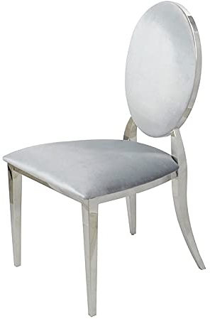 BellaCasa Barock Stuhl silbern Ludwik - modern barock Polsterstuhl