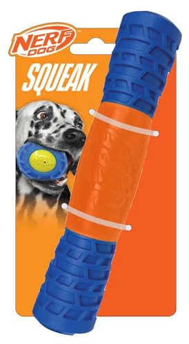 Nerf Dog TPR EXO Quietschstab, 20,3 cm, Blau/Orange