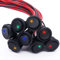 mxuteuk 8 pezzi SPST interruttore a levetta circolare a bilanciere, utilizzato per auto o nave 20A 12V DC on/off 4 luci LED a colori con fili pre-saldati KCD2-102N-4C-X