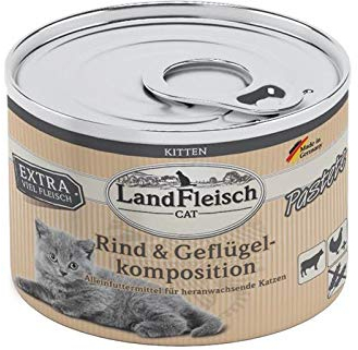 LandFleisch Cat Kitten Pastete Rind & Geflügelkomposition 195g (Menge: 6 je Bestelleinheit)