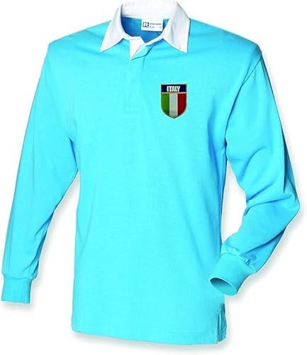 Super Lemon Italy Italian Adults Rugby Shirt (4XL) (Small) Blue