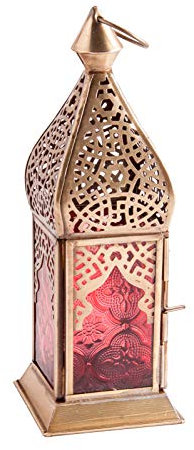 Orientalisches Licht Funkelfreude, orientalische Laterne aus Metall und Glas 20cm
