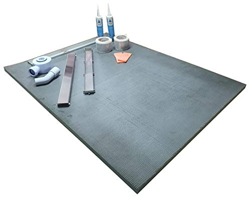 Nassboards, 30mm Split Tray Linear Shower System - Easy Installation for Home Improvement, Bathroom Renovation - Includes Self Adhesive Tape, Fixing Silicone Sealants, Internal Corners, Waste, Grate