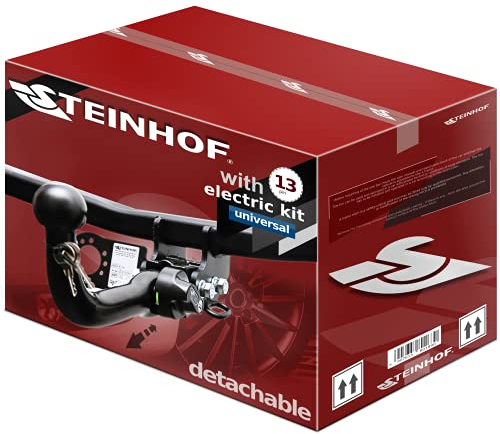 STEINHOF NEU Anhängerkupplung AHK abnehmbar-horizontal kompatibel mit Opel Astra III H Fließheck 3/5-tür 03.2004-2014 mit 13-polig Universal-Elektrosatz