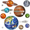 alles-meine.de GmbH Wandsticker Motivwahl Erwachsene & Kinder - 3 * 14 TLG. Set - 3D Effekt - Glitzer - Weltraum - Planeten & Sterne - inkl. Name - selbstklebend + wiederverwe..