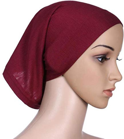 rongweiwang Frauen Headscarf Elastic Sweat Saugbent Cotton Underscarf Hijab Baumwolle Hijab Tube Cap
