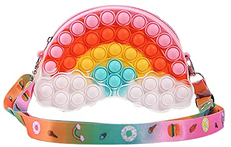 VICDONE Pop it Push Bubble Umhängetasche Zappeln sensorische Spielzeugtasche einfache Grübchen Spielzeugtasche sensorische Umhängetaschen modische kreative diagonale Tasche Stressabbau