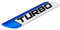JINZHAO Blau 3D Turbo Metall Aufkleber Auto LKW Seite Kotflügel Hintere Kofferraum Klebe-Emblem Abzeichen Aufkleber für Auto Dekoration Zubehör (D4)