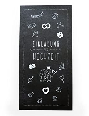 Hochzeit Einladungskarten „modern Style“- 10 x Einladungen inkl. Kuverts Hochzeitseinladungskarten schwarz design Einladungskarten zur Hochzeit beschreibbar zum selber basteln Hochzeitseinladung