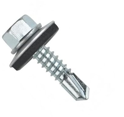 caja de 250 Tornillos 6,3 x 25 mmautotaladrante roscachapa con arandela de goma. Metal, chapa, panel sándwich