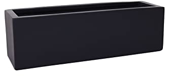 VIVANNO Blumenkasten Balkonkasten Pflanzkasten Fiberglas FLOBO anthrazit - 15x60x17 cm