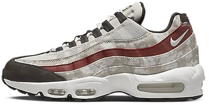 NIKE Men's Nike Air Max 95 Sneaker, Light Bone Summit White Khaki Dune Red, 9 UK