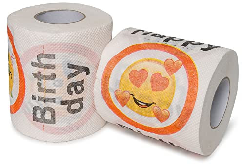 Your Day Mate Happy Birthday Klopapier, für jeden Geburtstag, Party Dekoration und Geschenk Verpackung, lustiges Emoji Klo Papier, Fun Toilet Paper, Geschenkartikel Klorolle