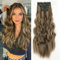ShowJarlly Clip in Extensions, 4PCS 60 cm Voller Kopf Haarverlängerungen mit Clips Synthetik Gewellte Haarextension Wavy Haar Extensions Clip in Haarteil für Frauen