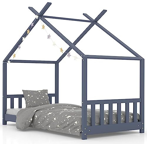vidaXL Babybett grau massiver Kiefer 70x140 cm