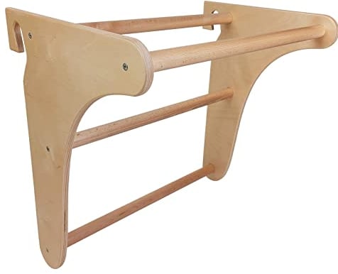 Barra de dominadas de madera para barra de dominadas para pared de peldaños, fitness, gimnasia, ejercicios correctivos