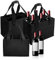 YKUKIZEE 3 Pack Wine Bottle Carrier Bag 6 Bottles, Reusable Washable Felt Wine Bottle Carrier, Black Wine Bottle Holder Bag with Detachable Divider for Travel Party Picnic BBQ Gift(25x16x18cm)